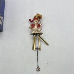 Vintage? Lenox Snowman Winter Ornament Wind Chimes Umbrella Decor Collectible